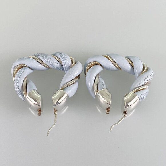 BOTTEGA VENETA suck triangle Leather Earring - Picture 4 of 11